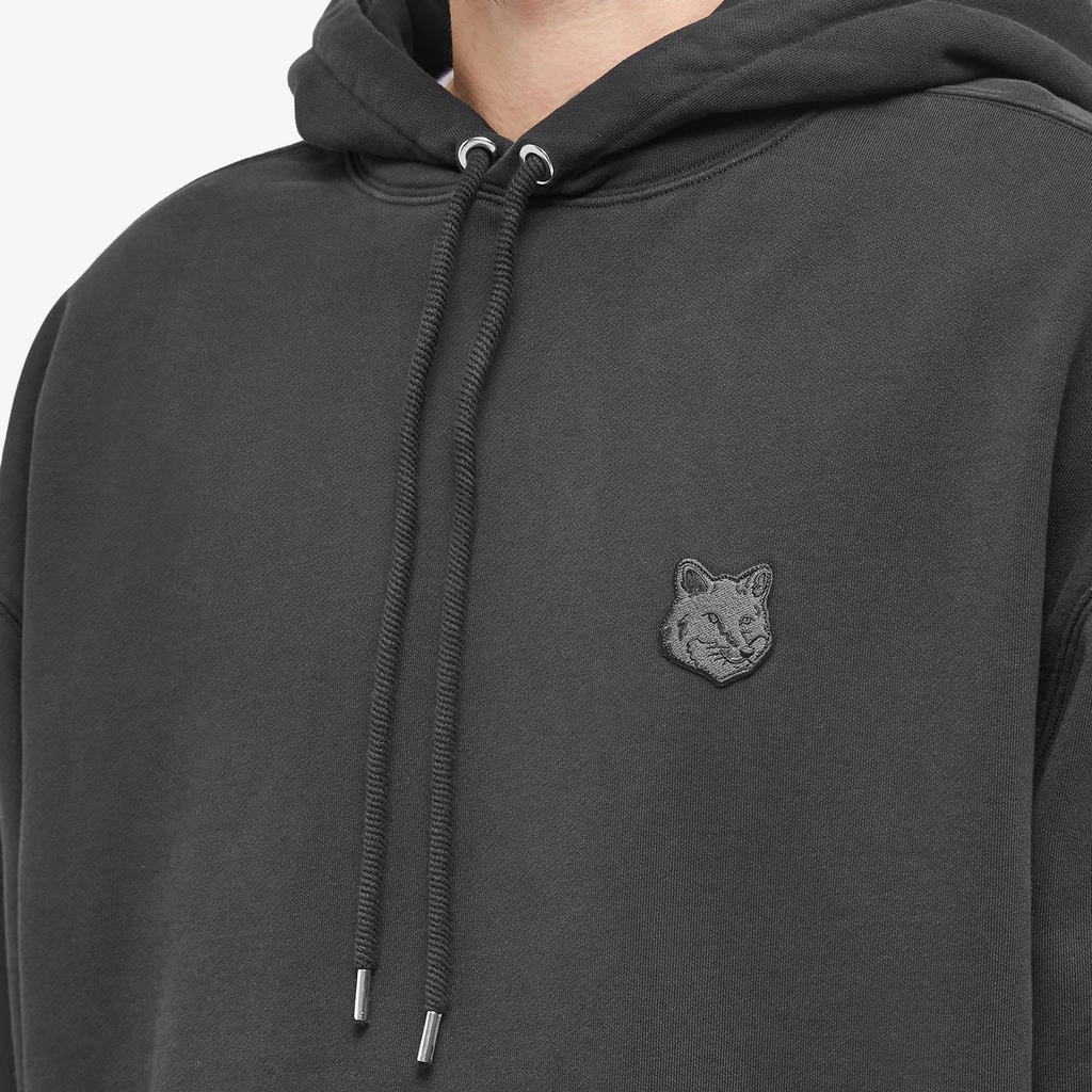 Maison Kitsune Tonal Fox Head Patch Oversize Hoodie Black
